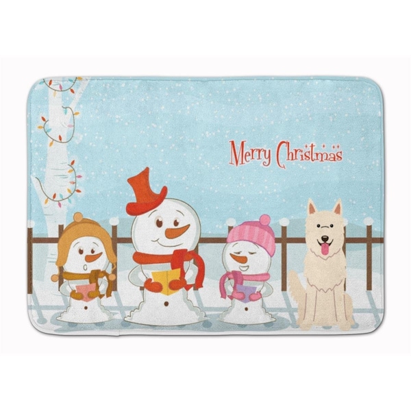 Carolines Treasures Merry Christmas White German Shepherd Machine Washable Memory Foam Mat BB2376RUG - main